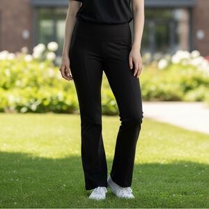 Pure Jill Large Wide Leg Pima Cotton Blend Black Stretch Pants